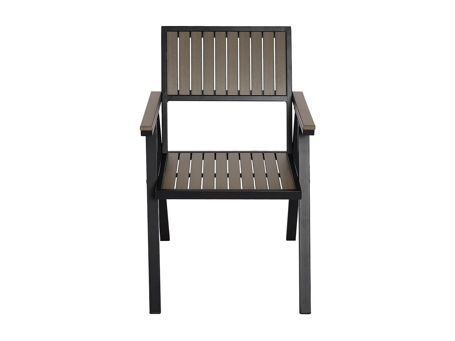 Chaise de jardin MCW-J95 (lot de 2),  structure noire, grise