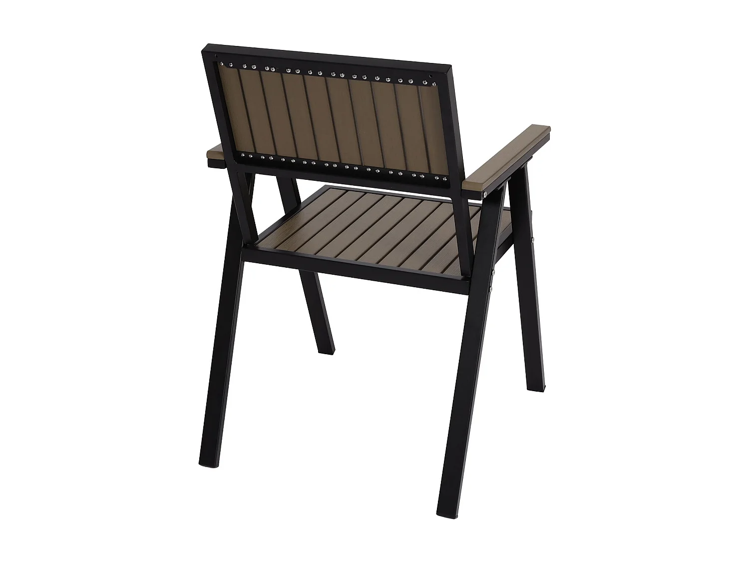Chaise de jardin MCW-J95 (lot de 2),  structure noire, grise