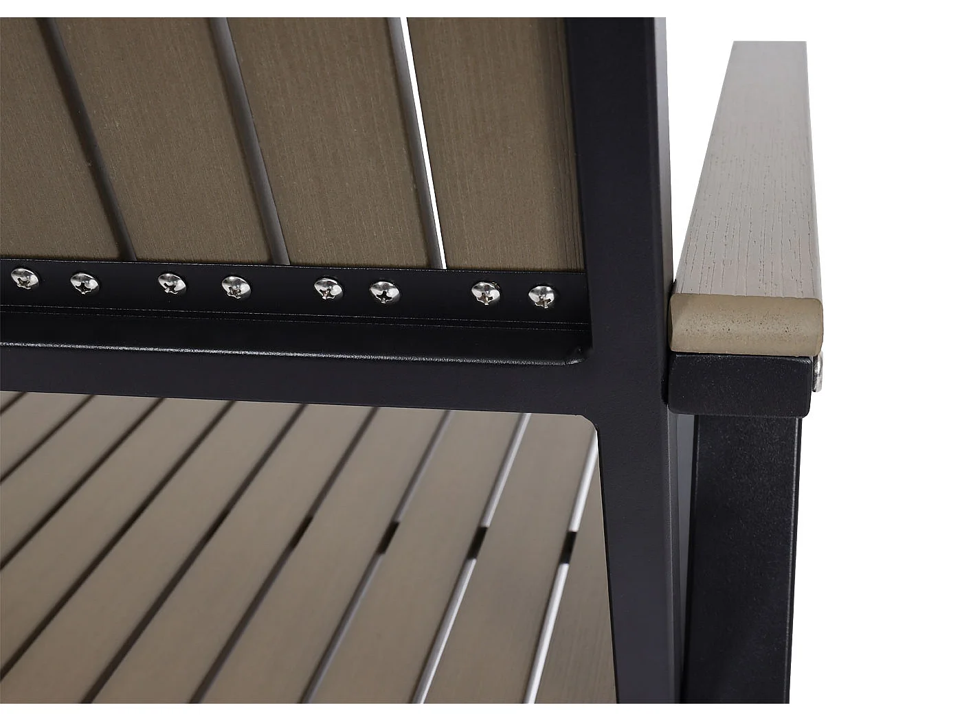 Chaise de jardin MCW-J95 (lot de 2),  structure noire, grise