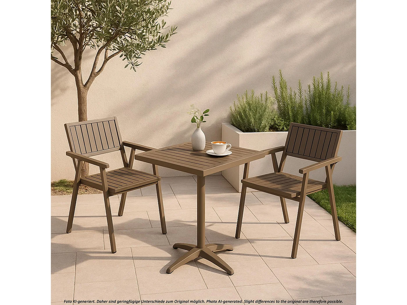 Tuinstoel MCW-J95 (set van 2),  frame champagne, grijs