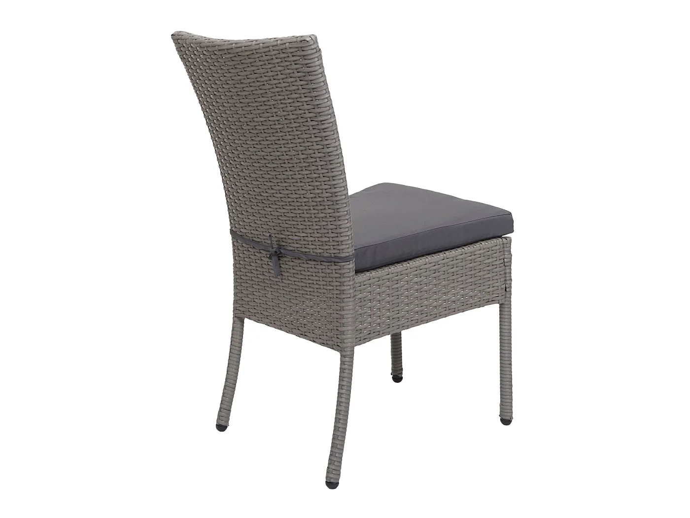 Poly-rattan stoel MCW-G19 (set van 2),  grijs, donkergrijze kussens