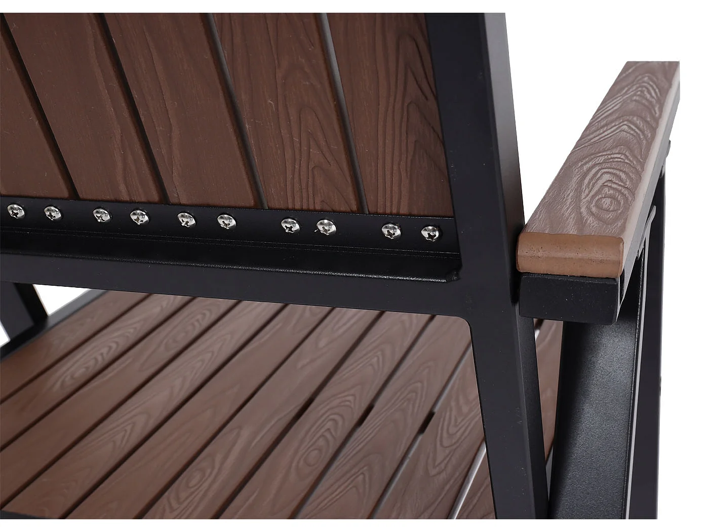 Krzesło ogrodowe MCW-J95 (zestaw 2 sztuk),  rama czarny, ciemnobrązowy