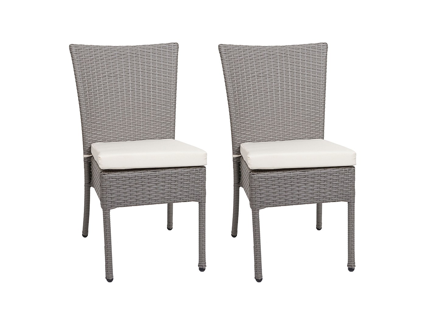 Mendler Set 2 Poltrone Giardino Halden In Polyrattan Antracite, Con Cuscini Sfoderabili, Dimensioni 60x59x83cm, Carico Max 120kg