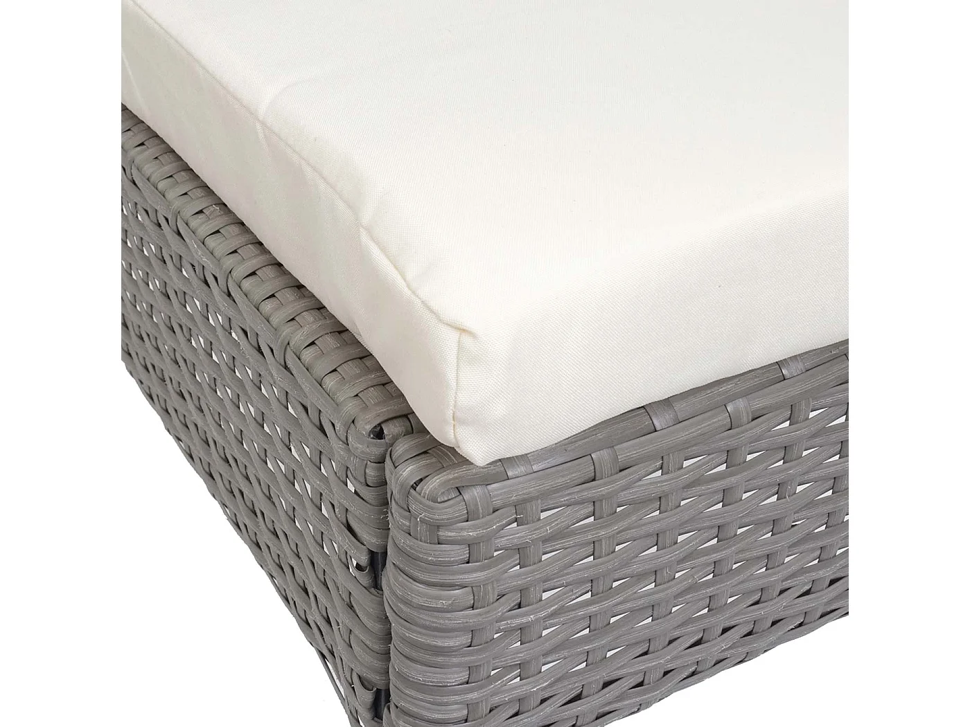 Poly-rattan stoel MCW-G19 (set van 2),  grijs, crèmekleurige kussens