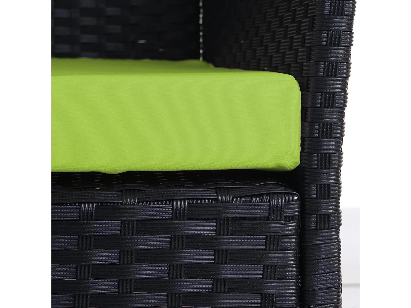 Poly-Rattan Sessel Halden (2er-Set), Anthrazit, Kissen grün