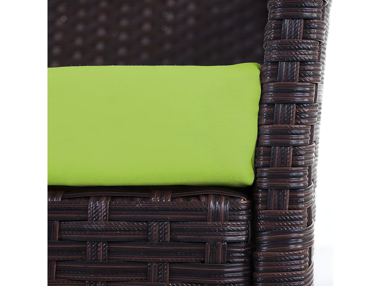 Poly-Rattan Sessel Halden (2er-Set), Braun-meliert, Kissen grün