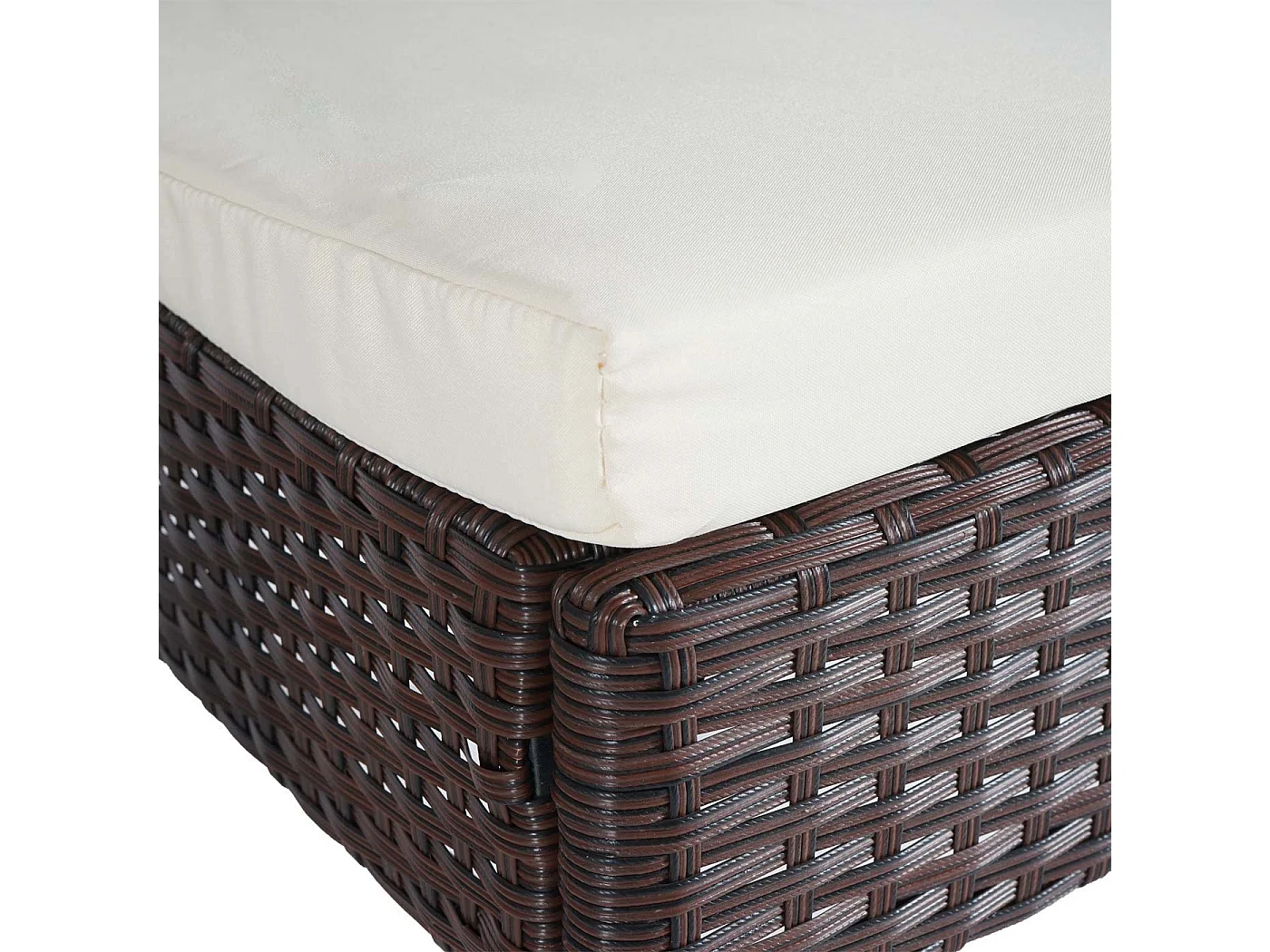 Poly-rattan stoel MCW-G19 (set van 2),  bruin, crèmekleurige kussens