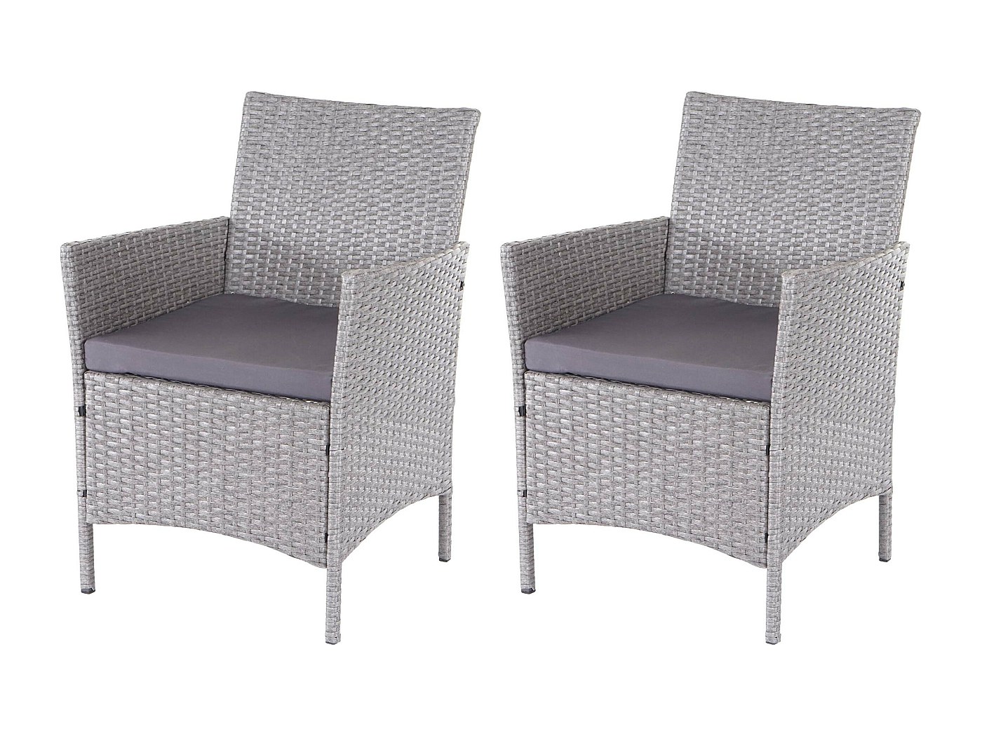 NON UTILIZZATO] Set 2x poltrone esterno giardino Halden 60x59x83cm polyrattan grigio con cuscino antracite