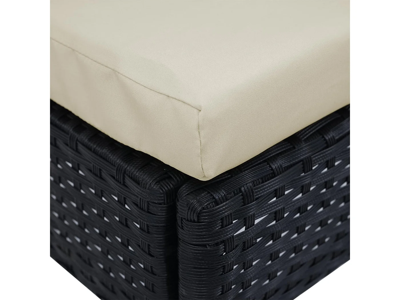 Poly-Rattan Stuhl MCW-G19 (2er-Set), Schwarz, Kissen creme