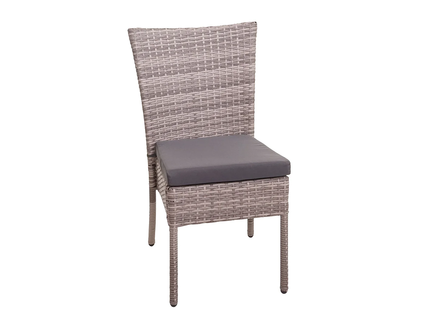 Krzesło polirattanowe MCW-G19 (zestaw 2 sztuk),  szaro-brązowy, ciemnoszare poduszki