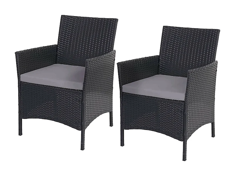 Polyrotan fauteuils Halden (set van 2),  antraciet, antraciet kussens