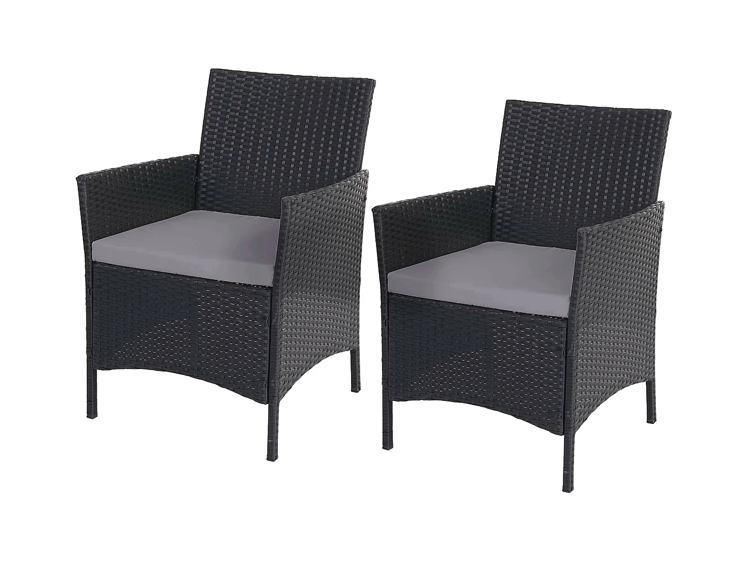 Polyrotan fauteuils Halden (set van 2),  antraciet, antraciet kussens