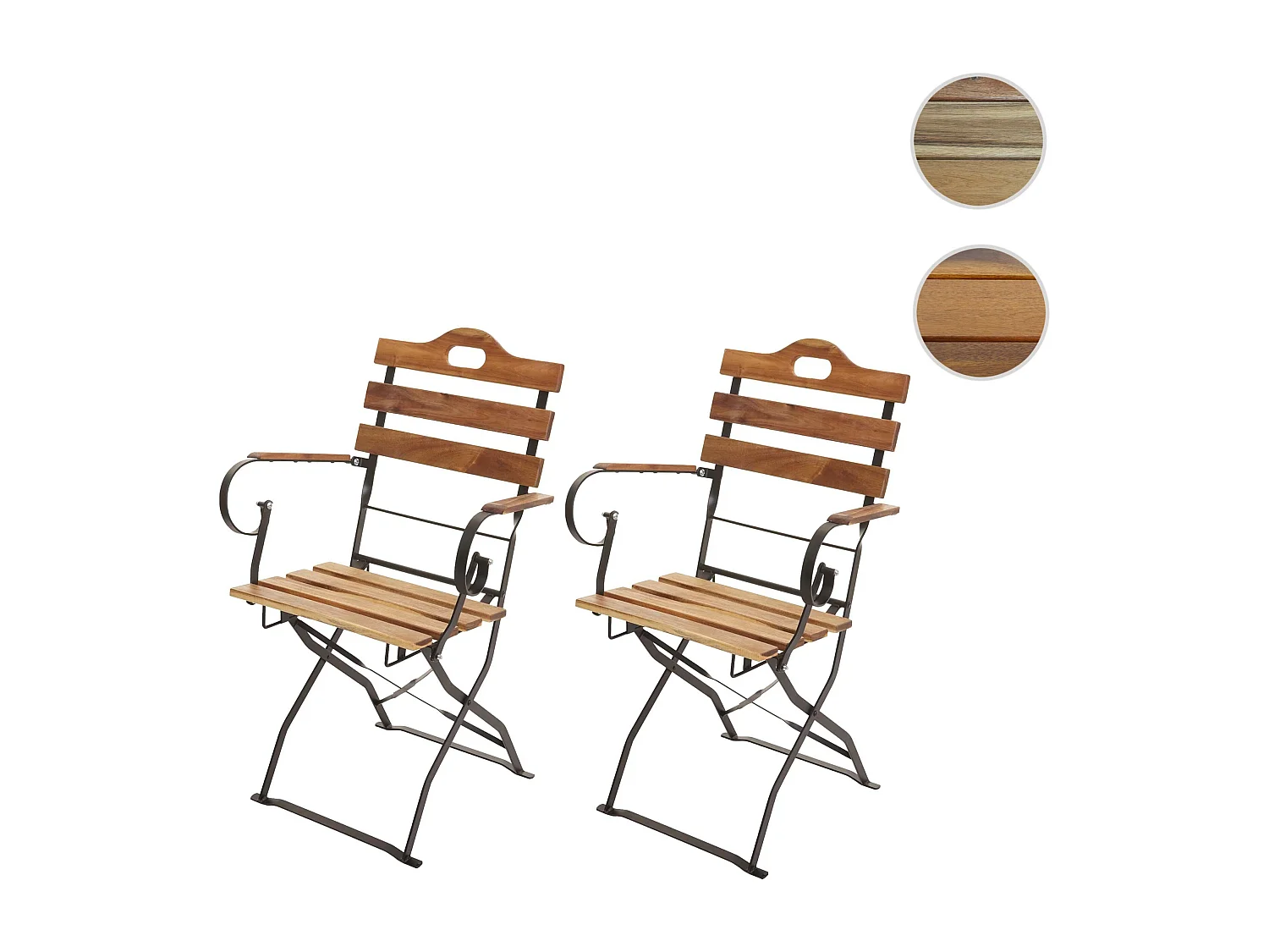 MCW-J40 biertuinstoel (set van 2),  natuurlijke kleur