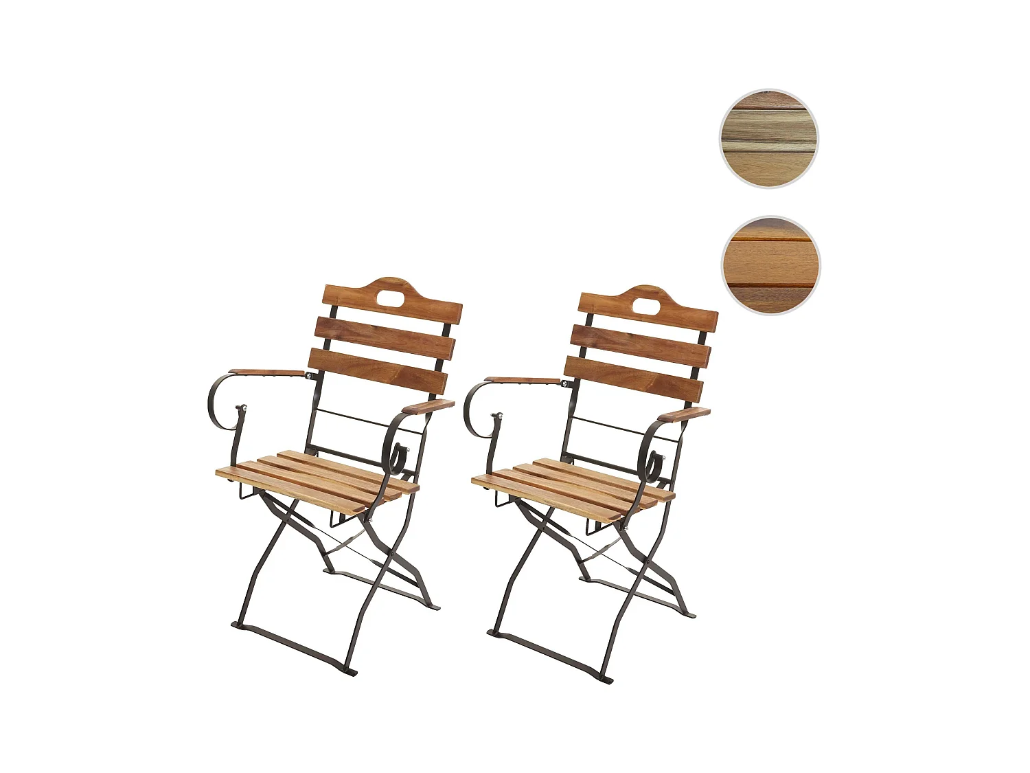 Chaise de brasserie MCW-J40 (lot de 2),  couleur naturelle