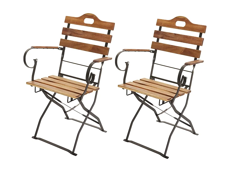 Biergartenstuhl MCW-J40 (2er Set), Naturfarben