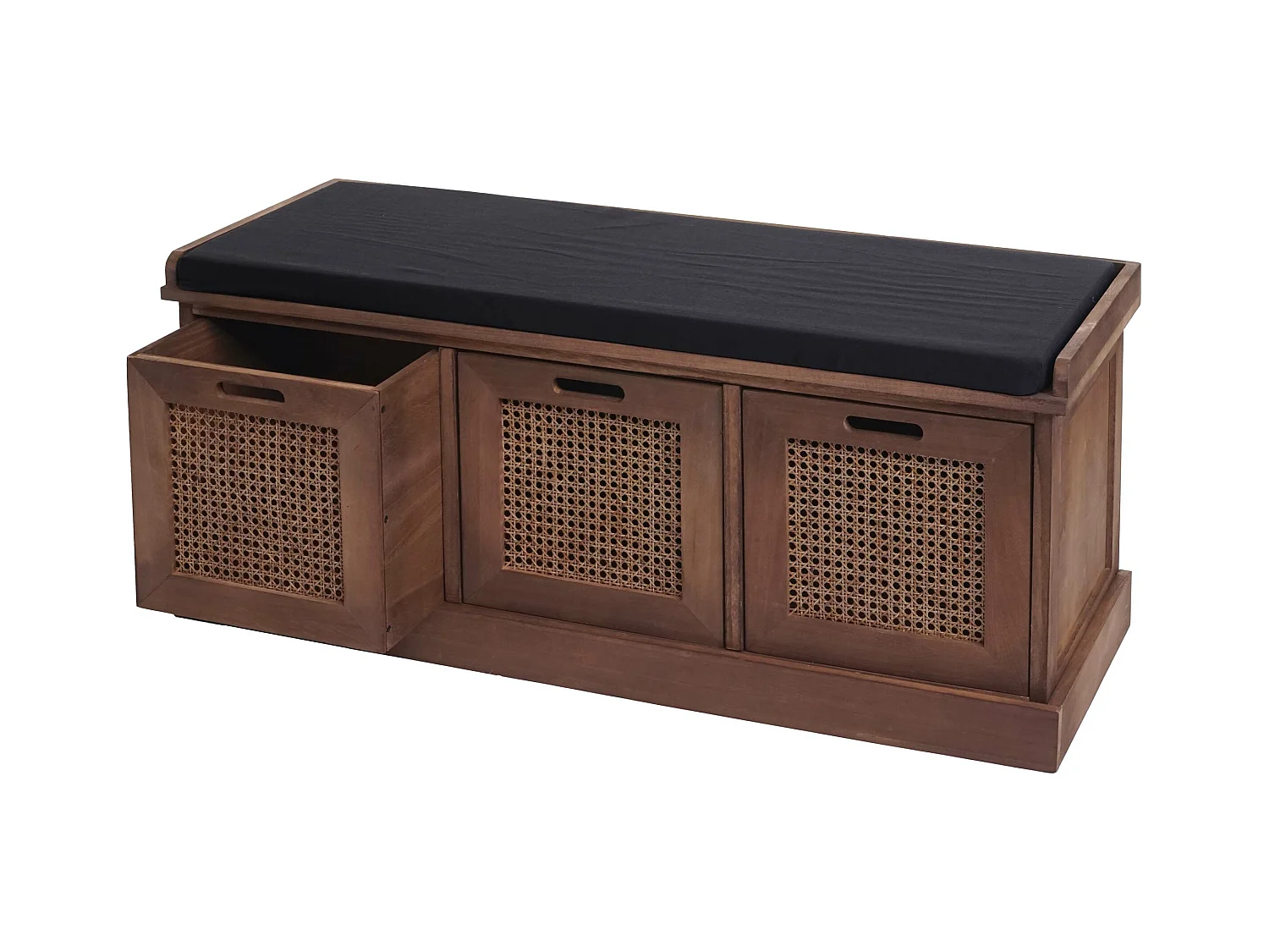 Banc MCW-J49 Boîtes de rangement,  marron, rembourrage noir