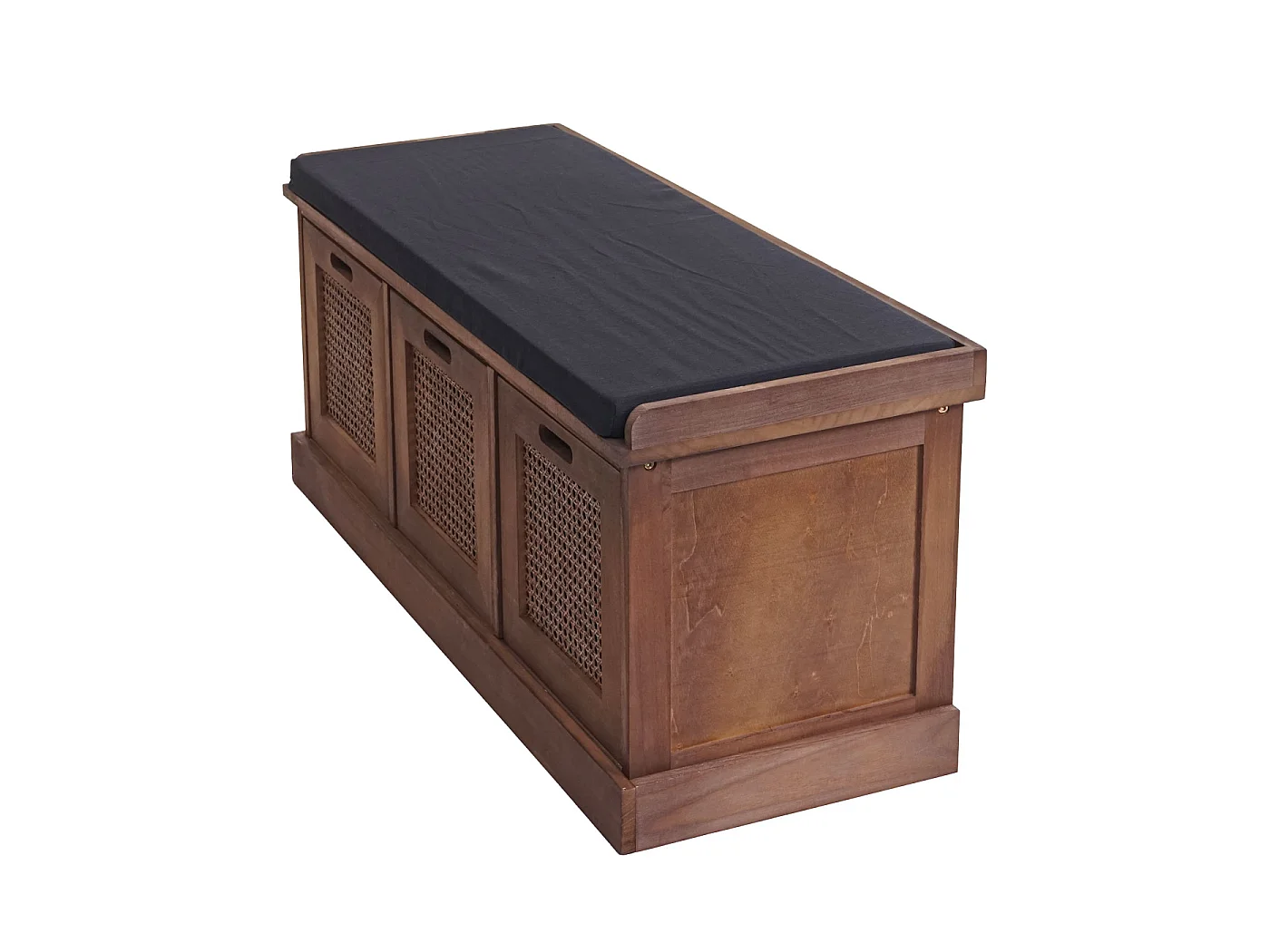 Banc MCW-J49 Boîtes de rangement,  marron, rembourrage noir