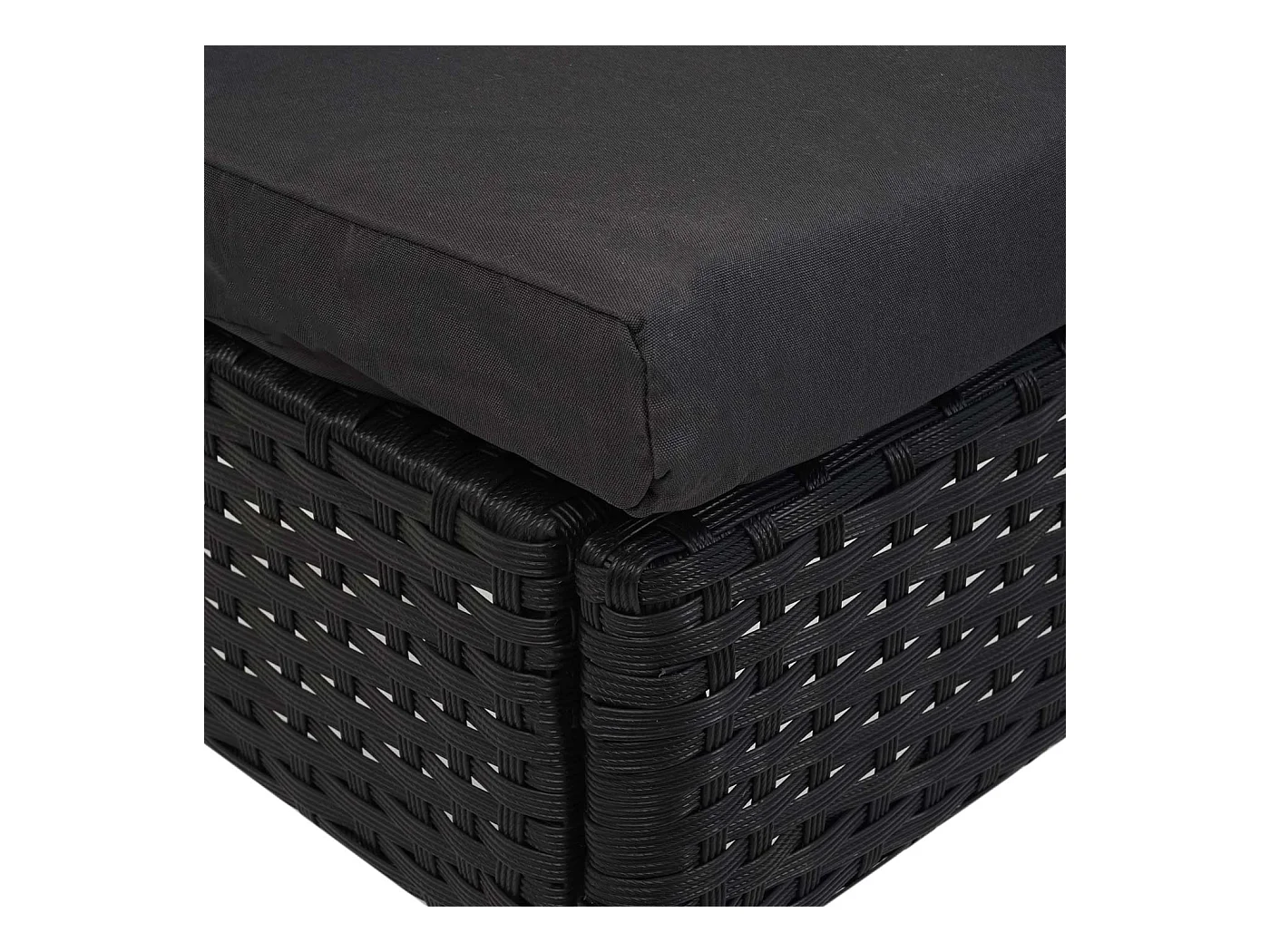 Set 2x sedie esterno giardino impilabili polyrattan MCW-G19 nero cuscini grigio scuro