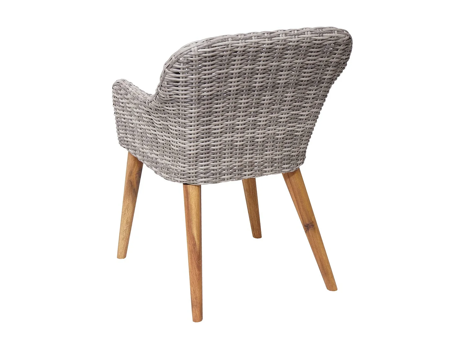 Poly-Rattan Gartenstuhl MCW-H65 2er Set, Grau, Kissen dunkelgrau