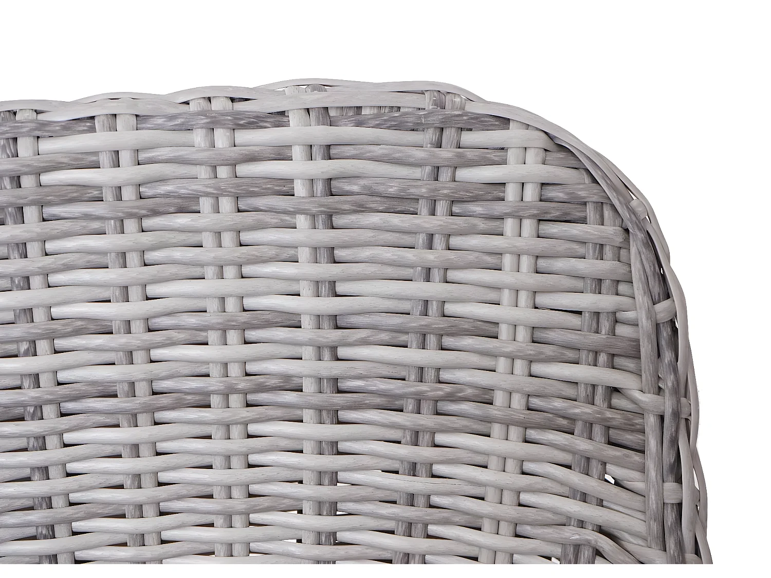 Poly-Rattan Gartenstuhl MCW-H65 2er Set, Grau, Kissen dunkelgrau