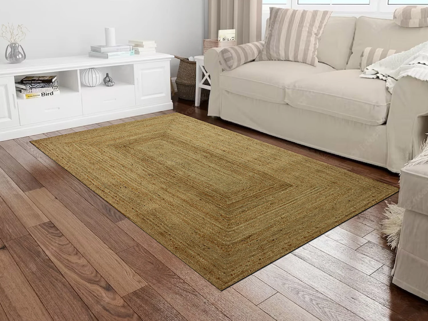 Teppich rechteckig - 100 % geflochtene Jute - 160 x 230 cm - Naturfarben - JAYA