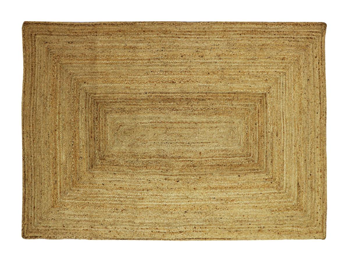 Teppich rechteckig - 100 % geflochtene Jute - 200 x 290 cm - Naturfarben - günstig online kaufen