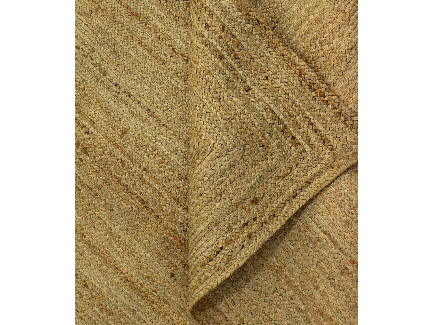 Tapis rectangle 100% jute tressé -  200 x 290 cm -Naturel - JAYA