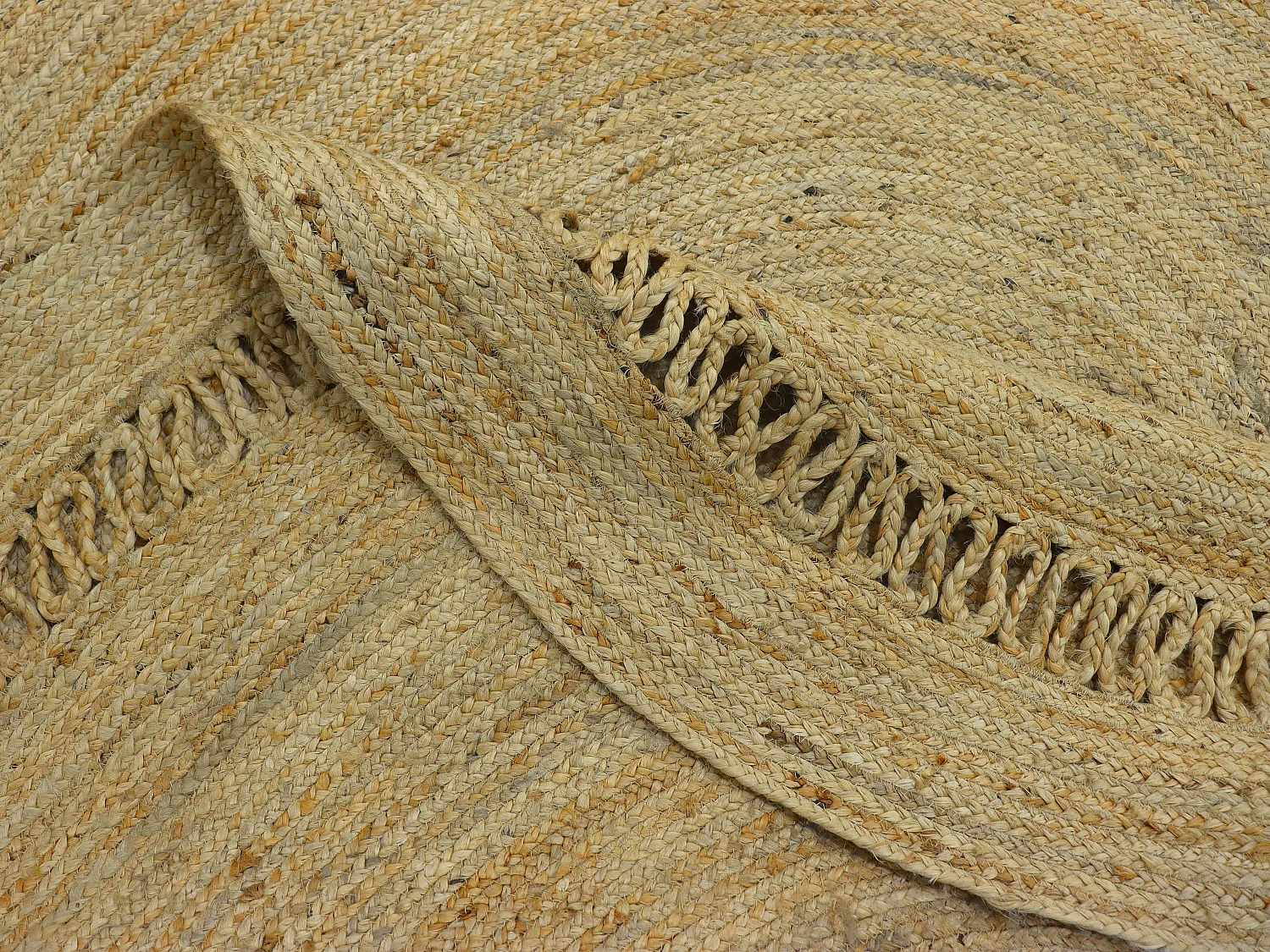 Teppich rund, durchbrochen - 100 % Jute - 200 cm - Naturfarben - ALYA