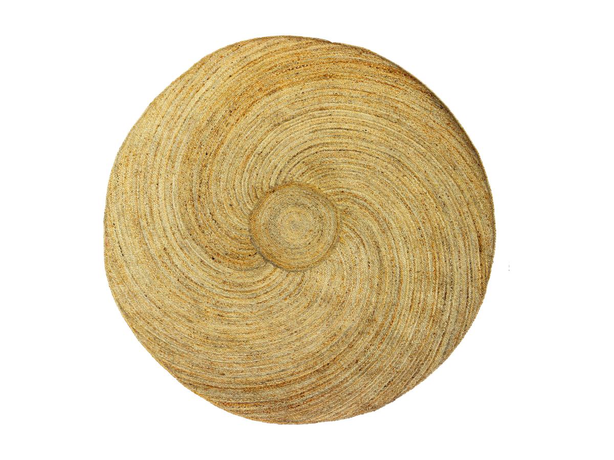 Teppich rund - 100 % Jute - rund geflochten - 150 cm - Naturfarben - KESIA günstig online kaufen