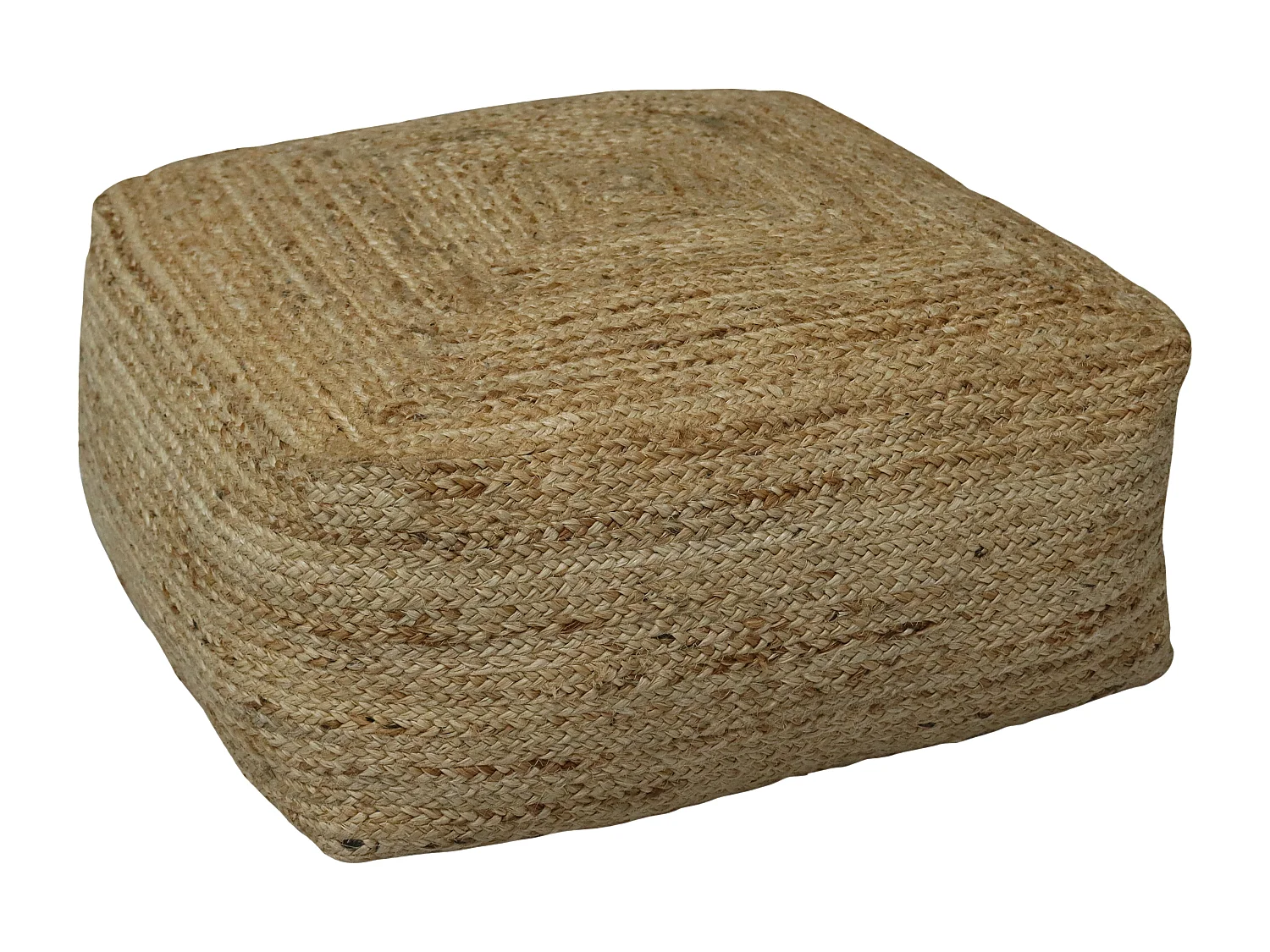 Pouf carré en rotin naturel clair REVADRI