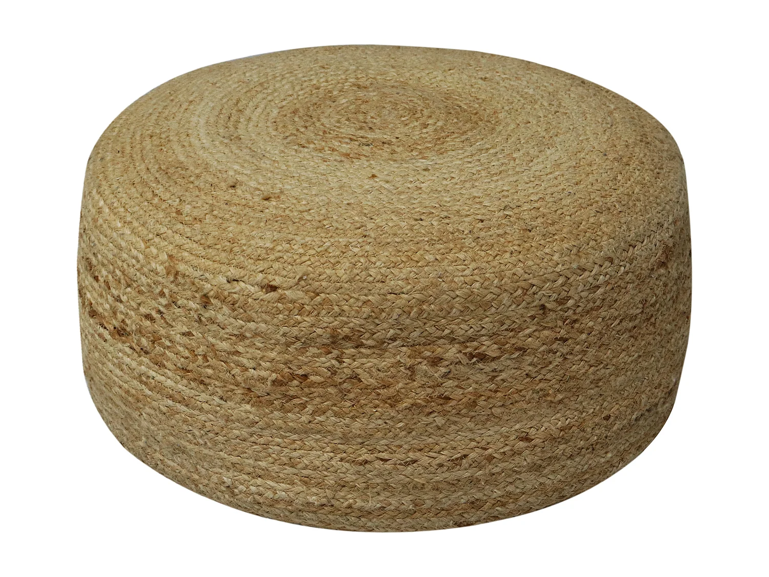 Pouf tressé en jute et coton naturel KIRIGAN