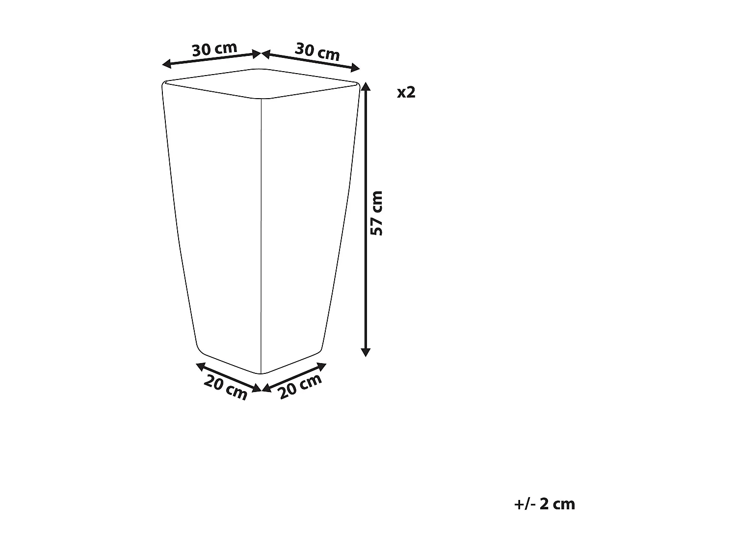Lot de 2 pots de fleurs MODI 30 cm Blanc