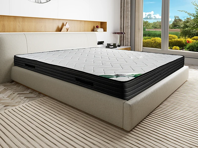 Matelas 140 x 190 cm mousse et coutil bambou ép.25cm - BERENDI de NATUREA