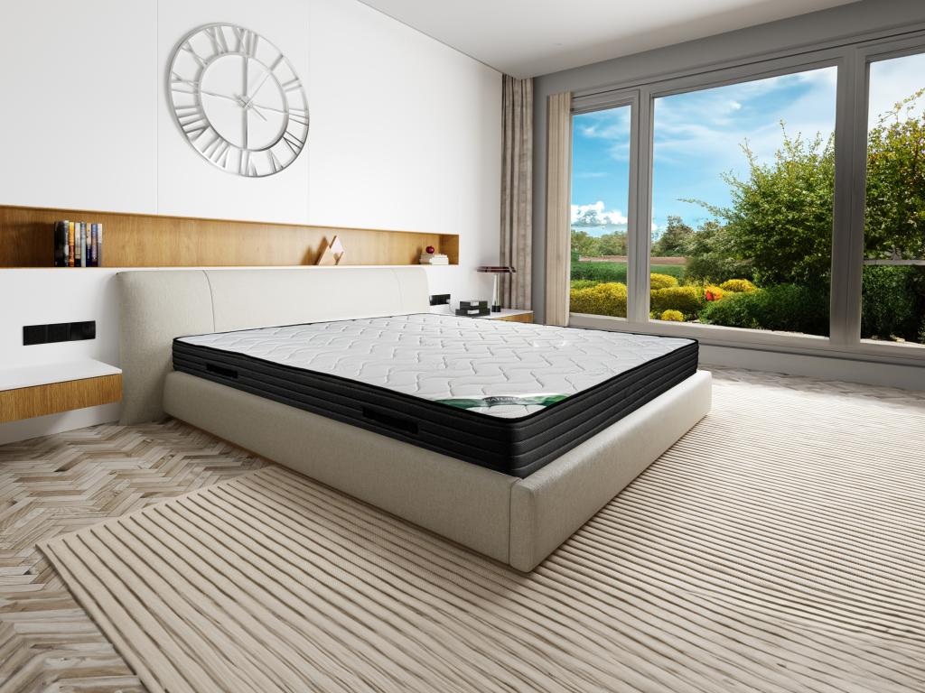 Matratze - 160 x 200 cm - Schaumstoff & Bambusbezug - Stärke 25 cm - BEREND günstig online kaufen