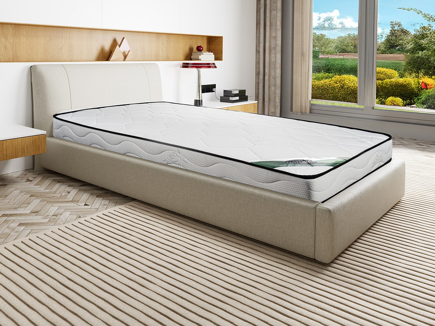 Matratze - 90 x 190 cm - Schaumstoff & Bambusbezug - Stärke 15 cm - KANANI günstig online kaufen