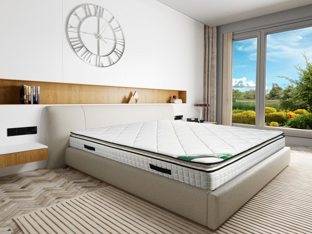 Matratze - 140 x 190 cm - Schaumstoff & Bambusbezug - Stärke 23 cm - ADANA günstig online kaufen
