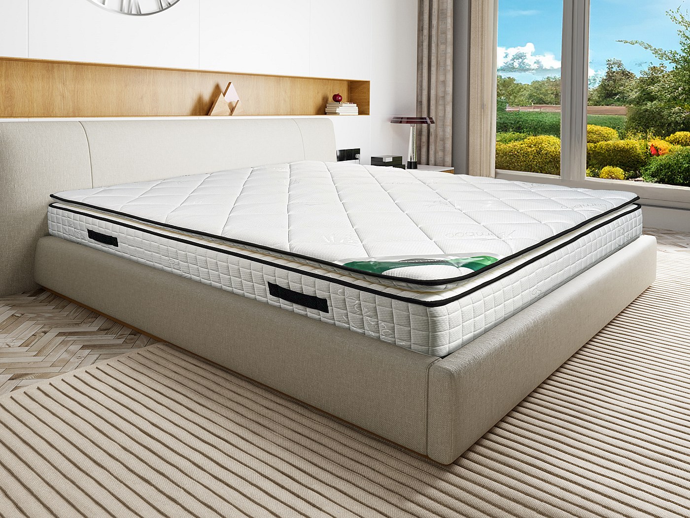 EGOHOME Materasso 140x200 Cm – Altezza 16 Cm – Schiuma Fredda 7 Zone Con Memory Foam – Reversibile H2/H3 – Certificato Öko-Tex