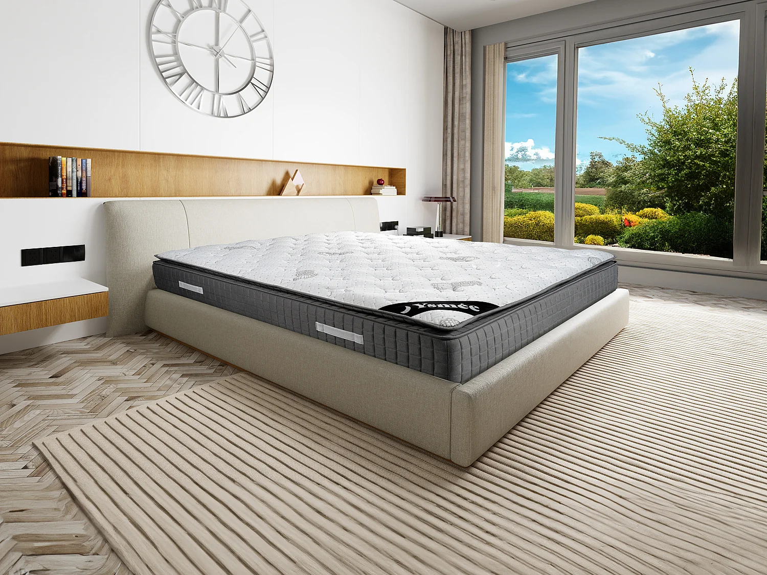 Matelas 160 x 200 cm hybride ressorts ensachés 7 zones et mémoire de forme ép.28cm - MARANI de YSMÉE