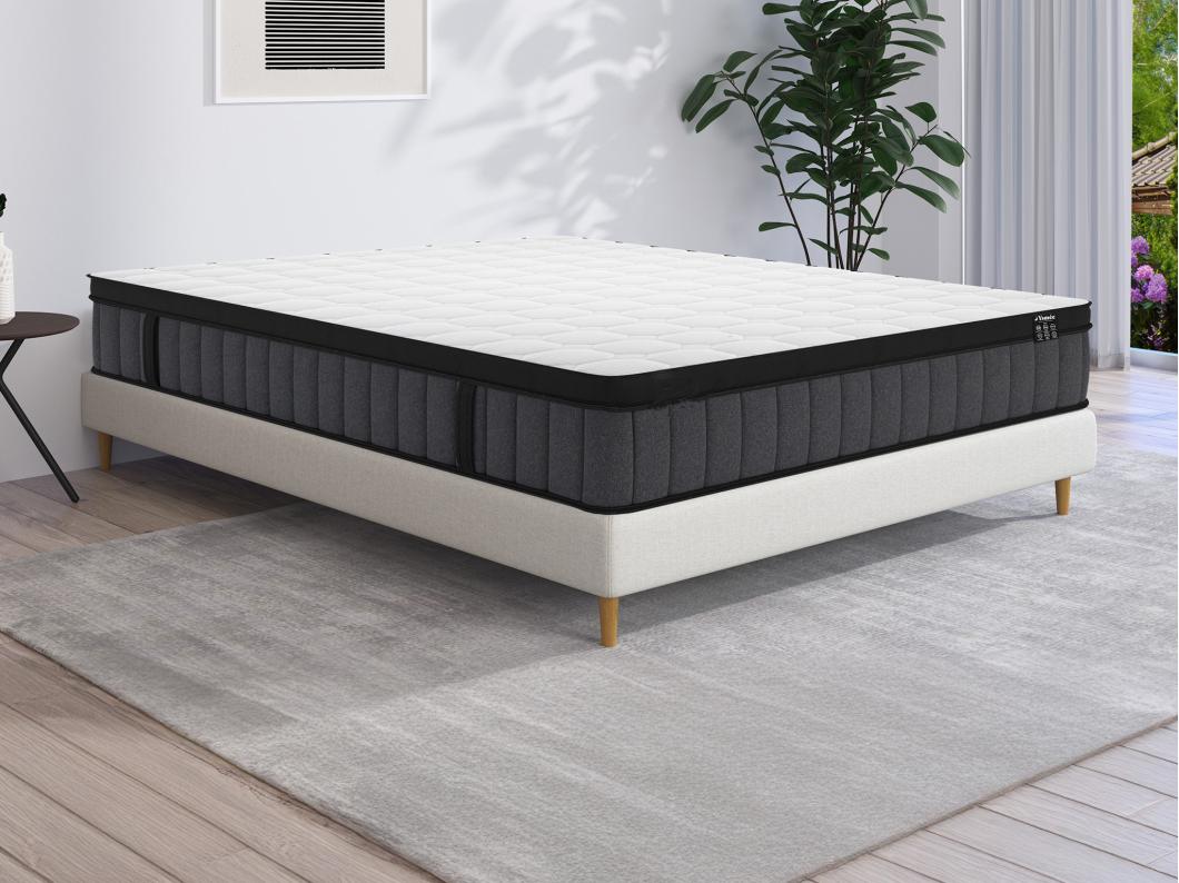 Matelas 140 x 190 cm hybride ressorts ensachés 7 zones et gel à mémoire de forme ép.25cm - TOLCA de YSMÉE