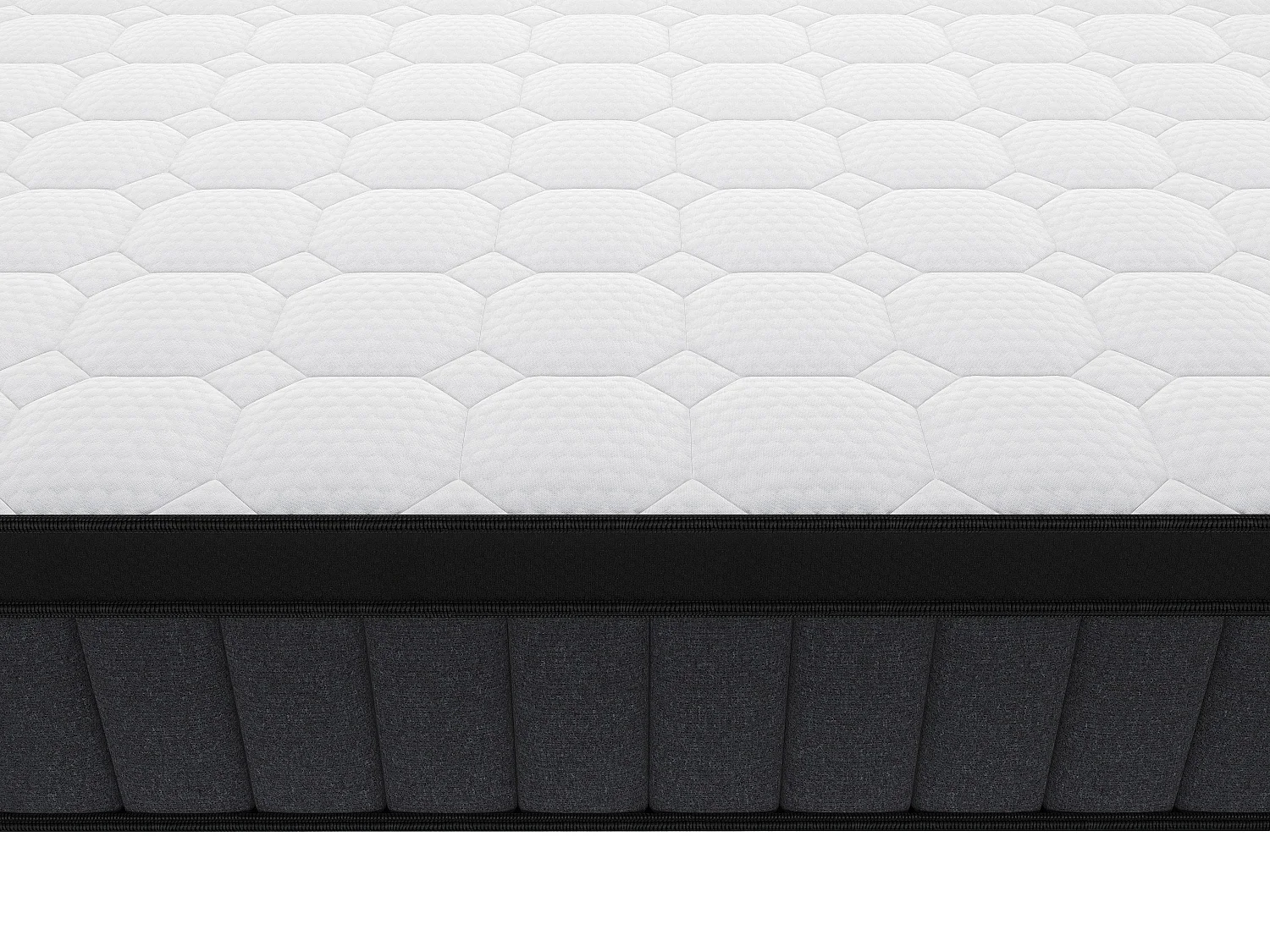 Materac hybrydowy  160 x 200 cm o grub. 25 cm z 7-strefowymi sprężynami kieszeniowymi i żelową poduszką z pamięcią kształtu  - TOLCA marki YSMÉE