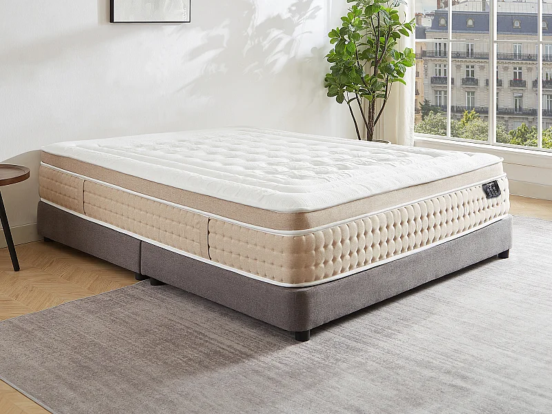 Matelas 140 x 190 cm hybride ressorts ensachés 7 zones et gel à mémoire de forme rafraichissant ép.30cm - NAZILI de YSMÉE