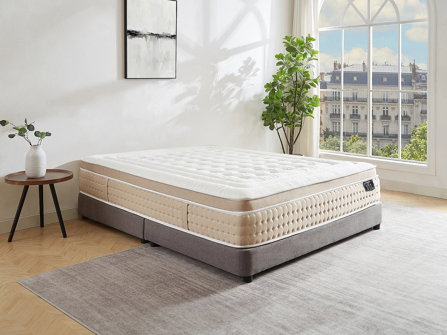 Matelas 140 x 190 cm hybride ressorts ensachés 7 zones et gel à mémoire de forme rafraichissant ép.30cm - NAZILI de YSMÉE