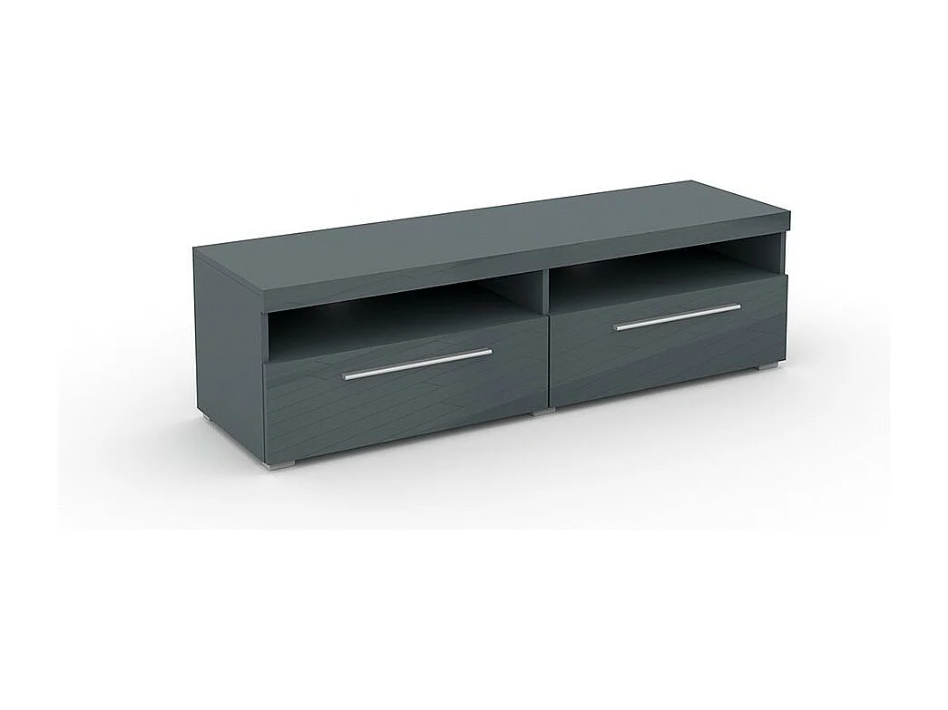 Meuble TV 140cm collection BOMBAY. Couleur gris brillant