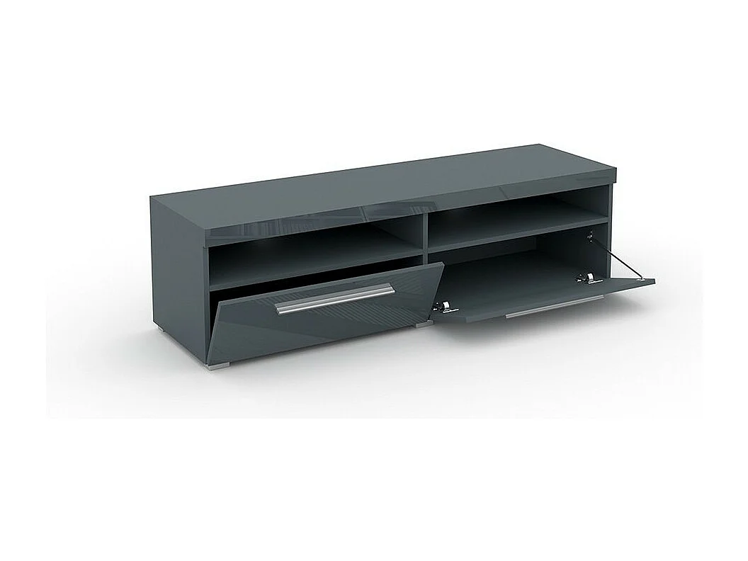Meuble TV 140cm collection BOMBAY. Couleur gris brillant