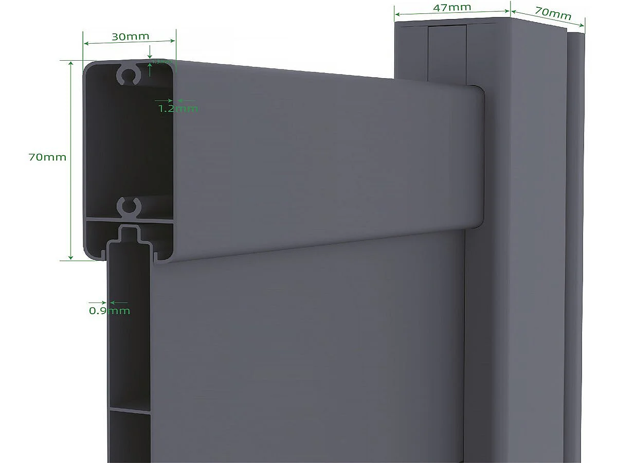 Aluminium Dubbelport "Bastien" - 350 x 176 cm - Antracit - Stilren, Säker, Funktionell