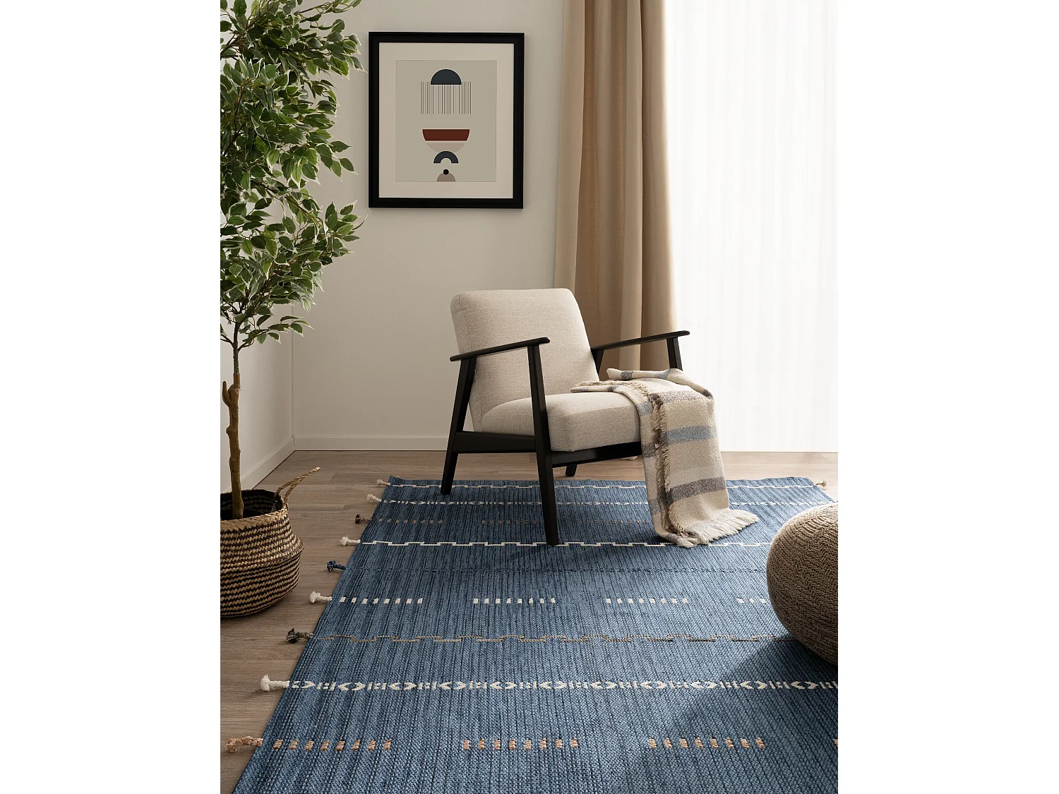 Tapis 80x150 - Bleu - Juniper Greka