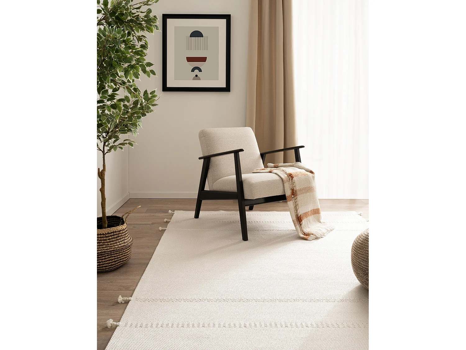 Teppich 80x150 - Weiss - Juniper Solid