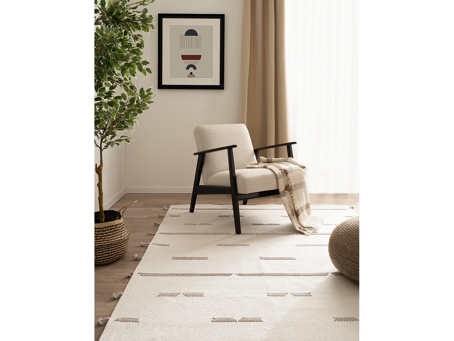 Teppich 80x290 - Weiss - Juniper Boho