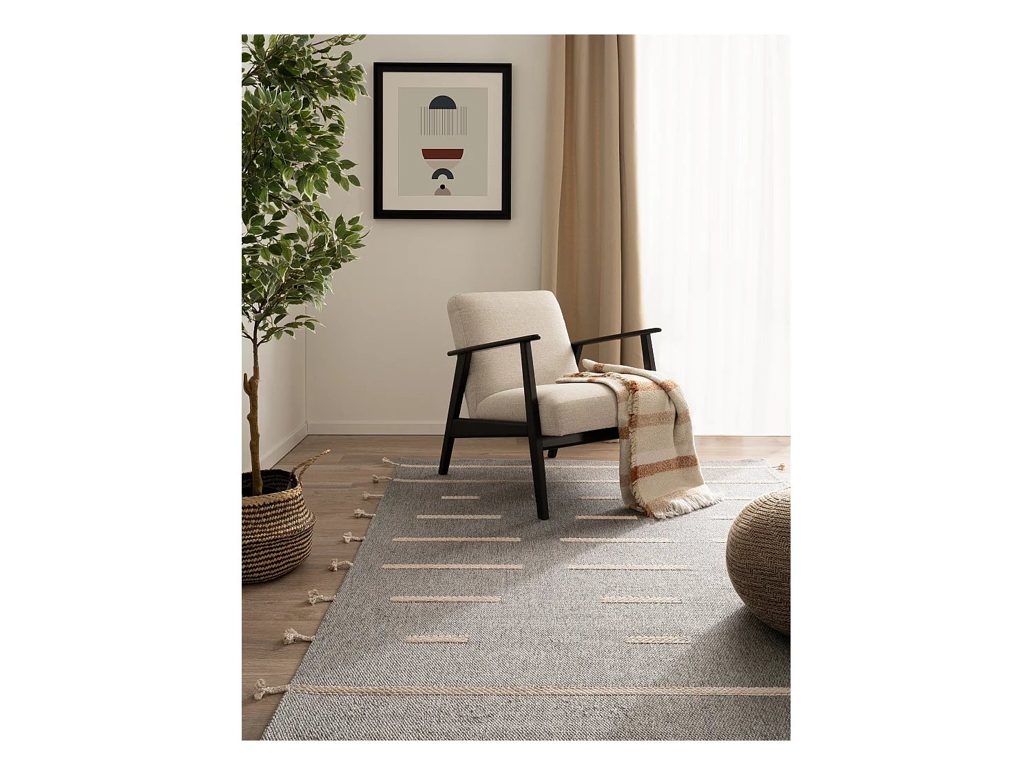 Tapis 100x225 - Gris - Juniper Boho