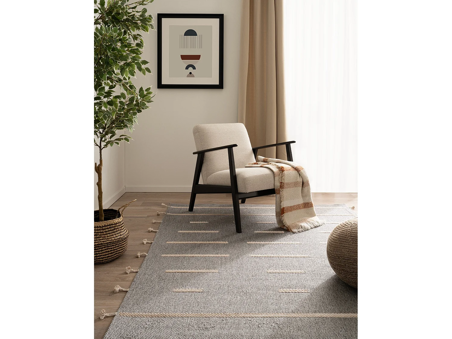 Tapis 200x290 - Gris - Juniper Boho